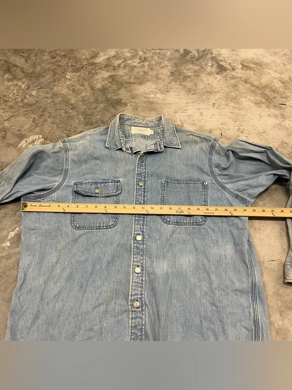 Vintage Polo Ralph Lauren Shirt Denim Long Sleeve Big Button Down Men L 80s USA